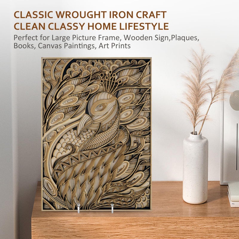 DIDUDIDU Large Plate Holder Display Stand - 10 inch Tall Plate Stands for Display - Metal Picture Frame Stand - Big Tabletop Easel Stand for Decorative Plates | Platter | Book | Plaque | Tile - 2 Pack - Silver - Image 4